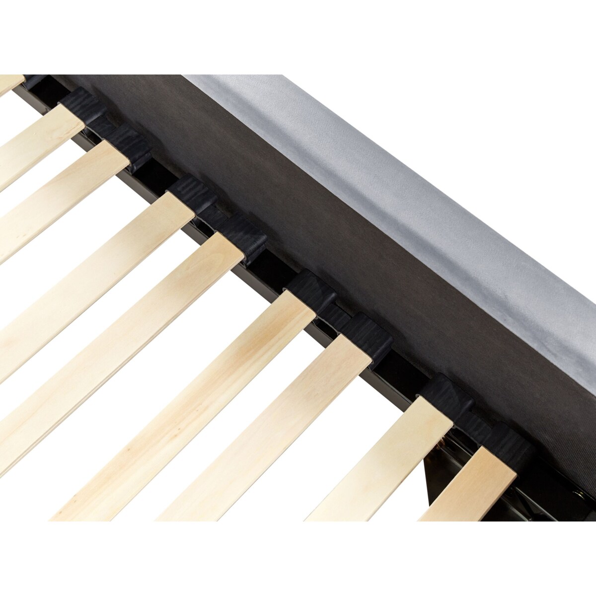 Łóżko welurowe 90 x 200 cm szare METZ