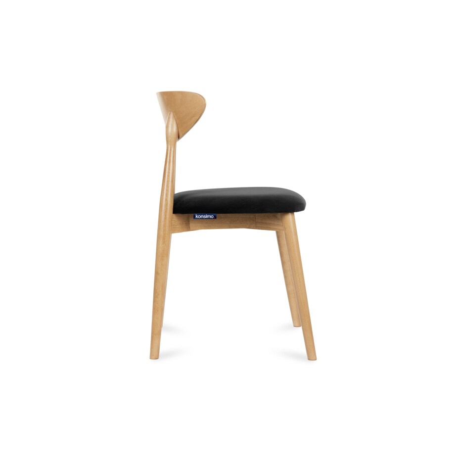 KONSIMO RABI drewniane krzesła 2 sztuki dąb czarny welur