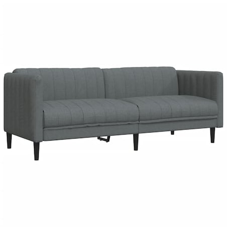 vidaXL Sofa trzyosobowa, ciemnoszara, tkanina