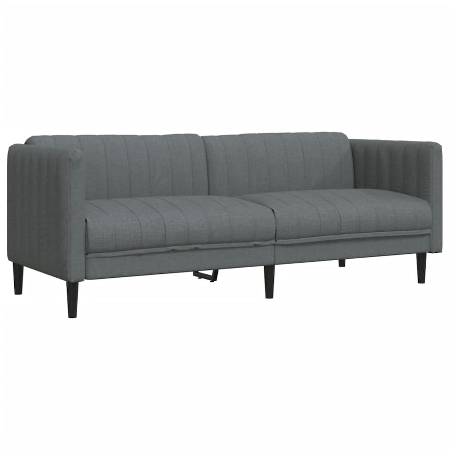 vidaXL Sofa trzyosobowa, ciemnoszara, tkanina