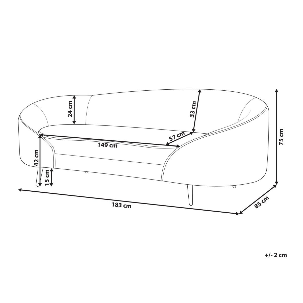 Sofa SAVAR Boucle Beżowy dla 3 osób