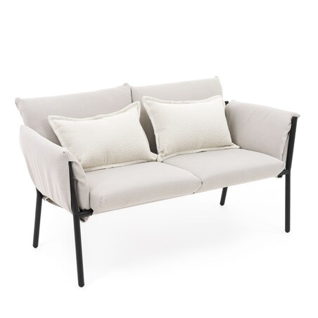 Zestaw mebli ogrodowych taras balkon aluminiowe TULUM beżowo czarne