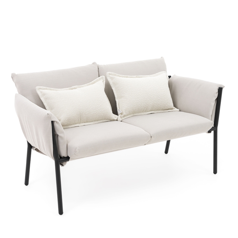 Zestaw mebli ogrodowych taras balkon aluminiowe TULUM beżowo czarne