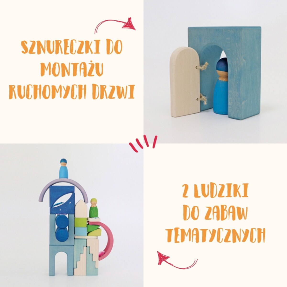 Układanka drewniana w ramce – klocki drewniane Grimm's dla dzieci