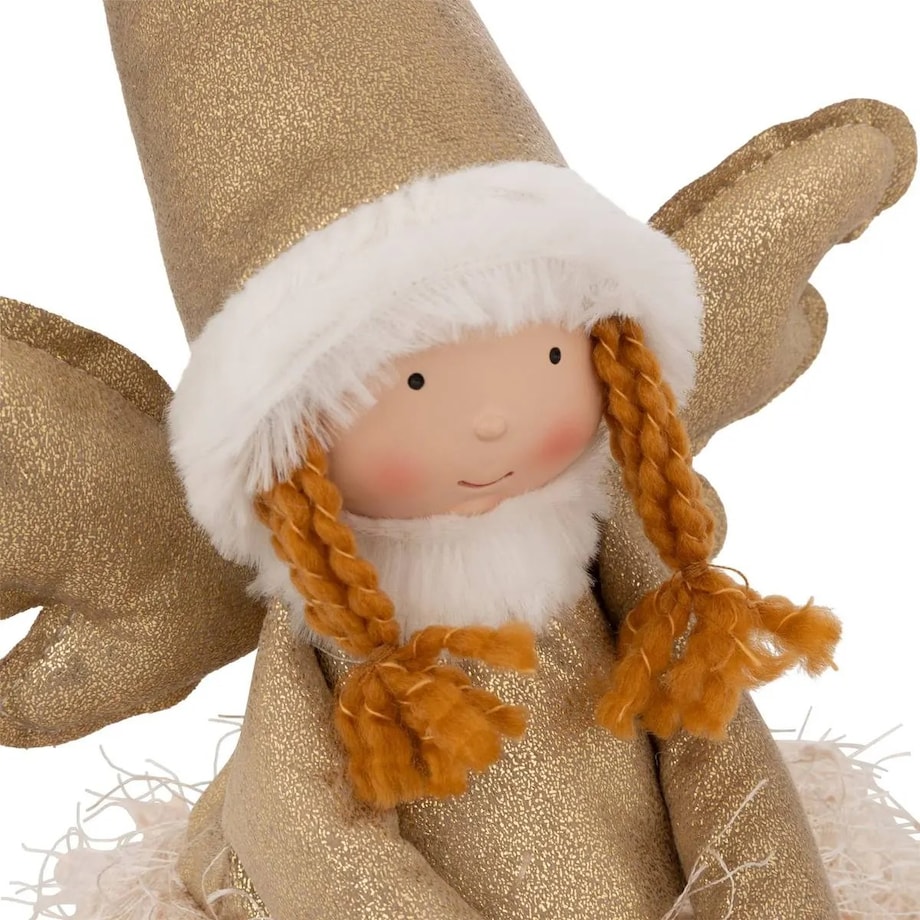 Figurka materiałowa Aniołek złoty 48 cm