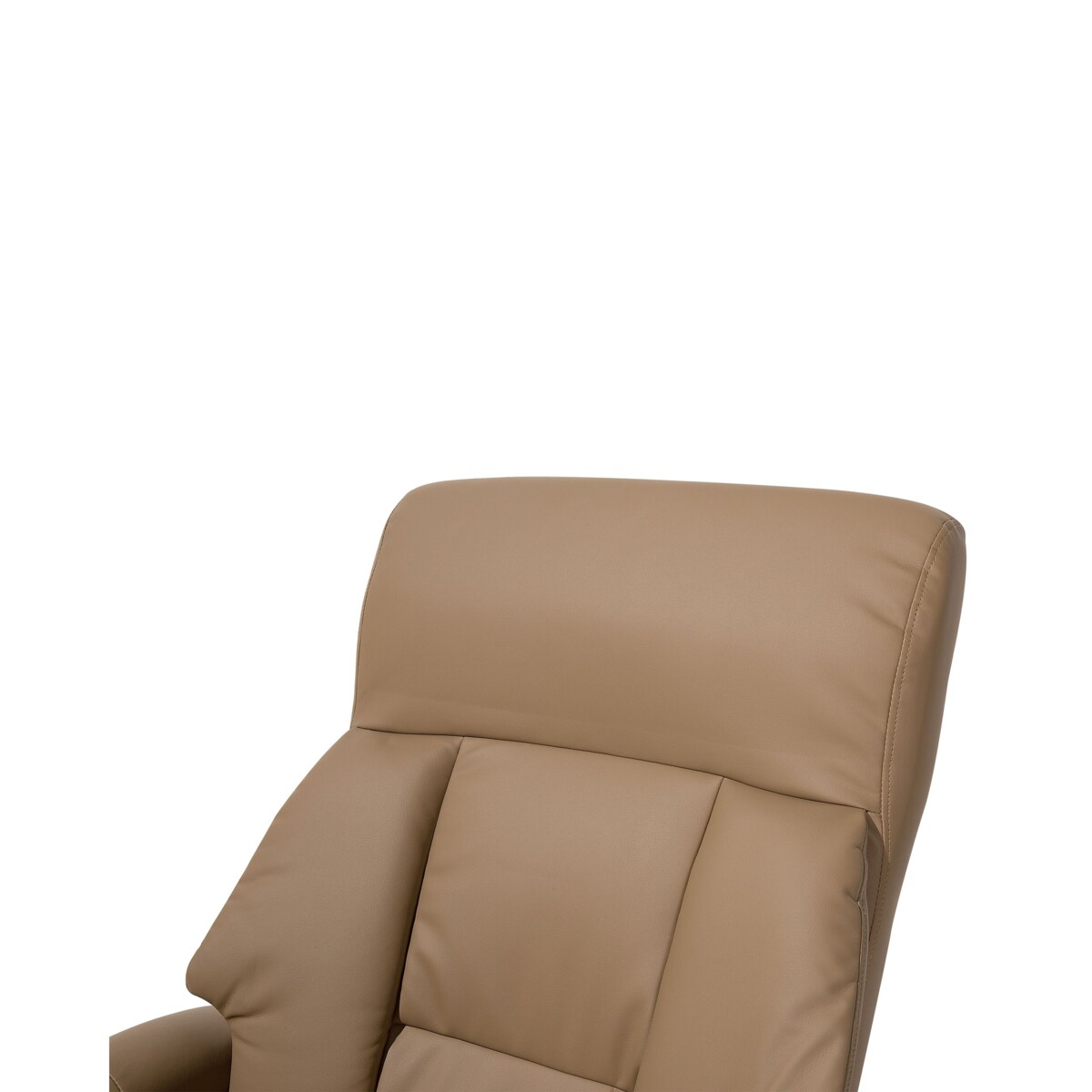 Fotel do masażu podgrzewany z podnóżkiem ekoskóra beżowy FORCE