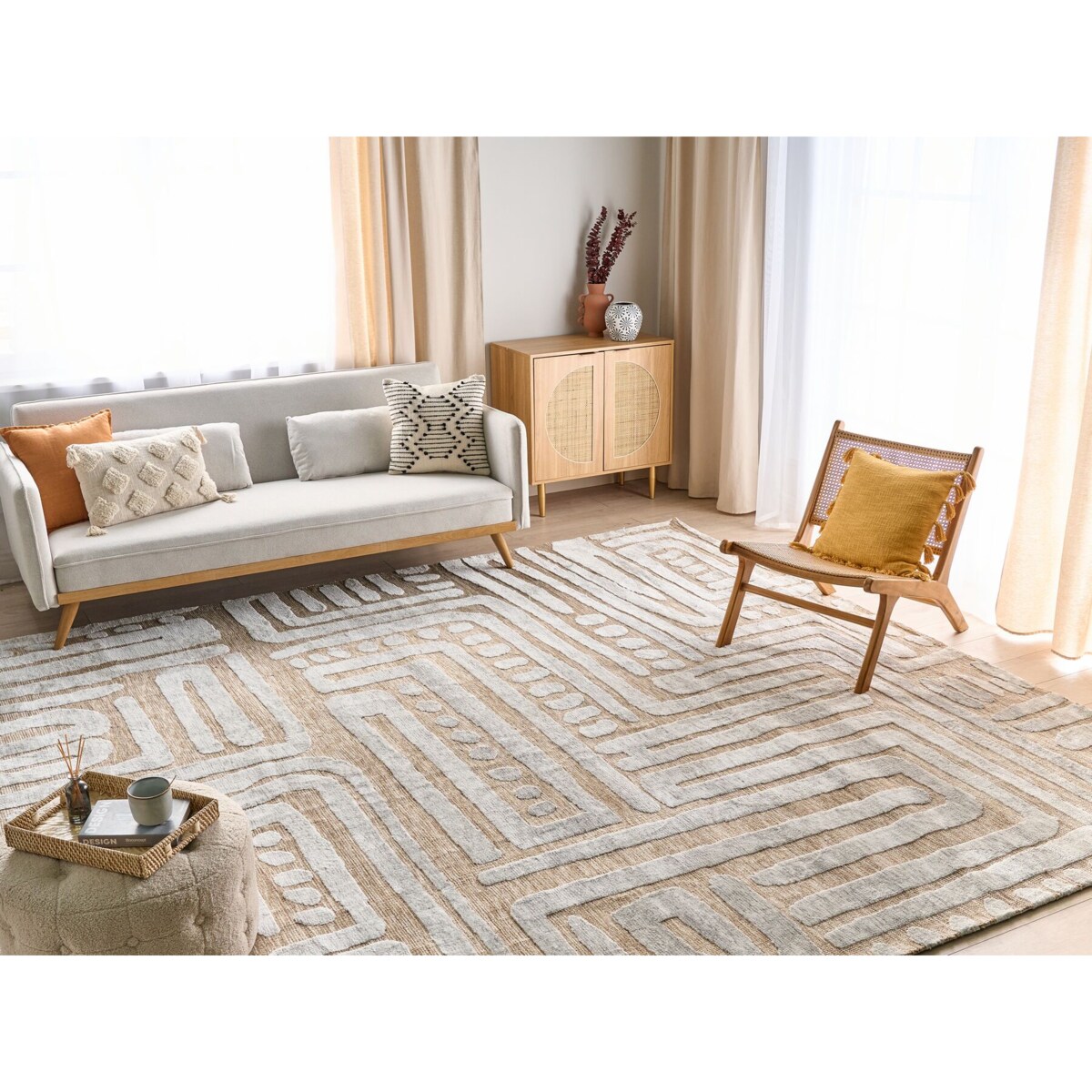 Dywan 300 x 400 cm beżowy MANDAI