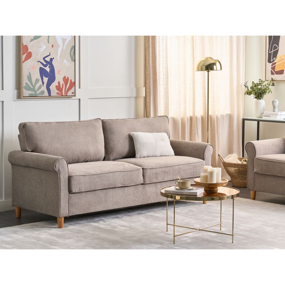 Sofa RONNEBY Jasnobrązowy dla 3 osób