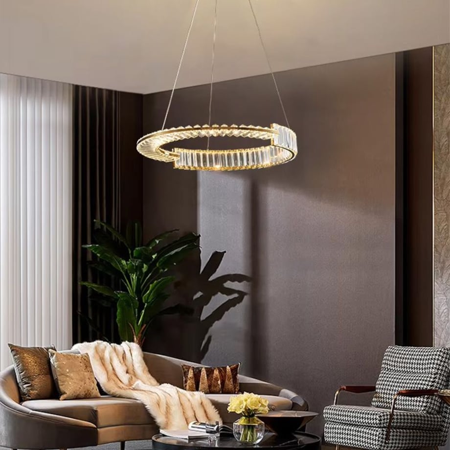 Lampa sufitowa wisząca kryształowa LED APP1526-CP40 GOLD