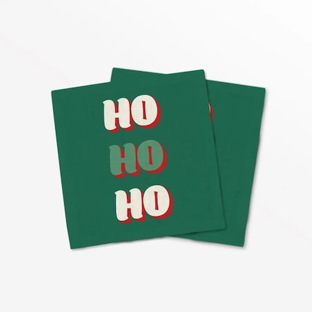 Serwetki świąteczne - HO HO HO - zielone tło (2szt.)