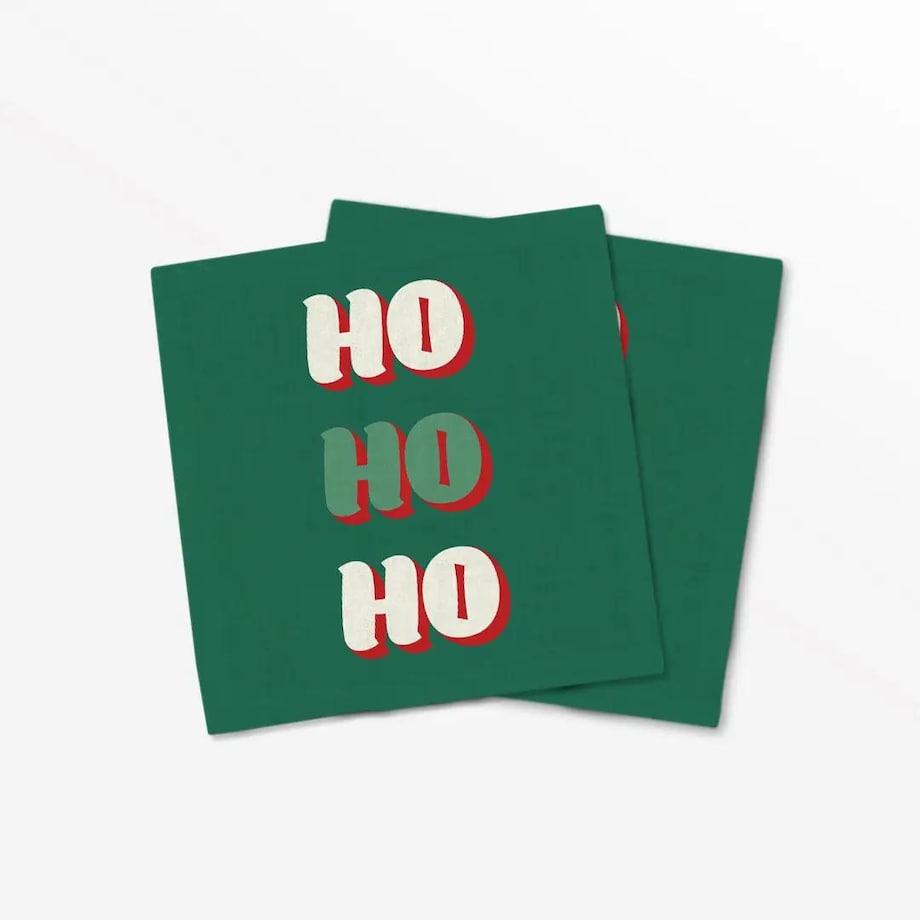 Serwetki świąteczne - HO HO HO - zielone tło (2szt.)