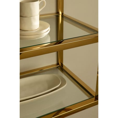 Półka wisząca, szklane półki, błyszczące złoto 90 cm Daiana