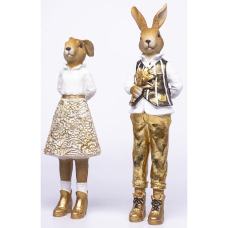 Dekoracja - para królików 24x8,5x7,5 i 28x8x6,5 cm GIOVANI