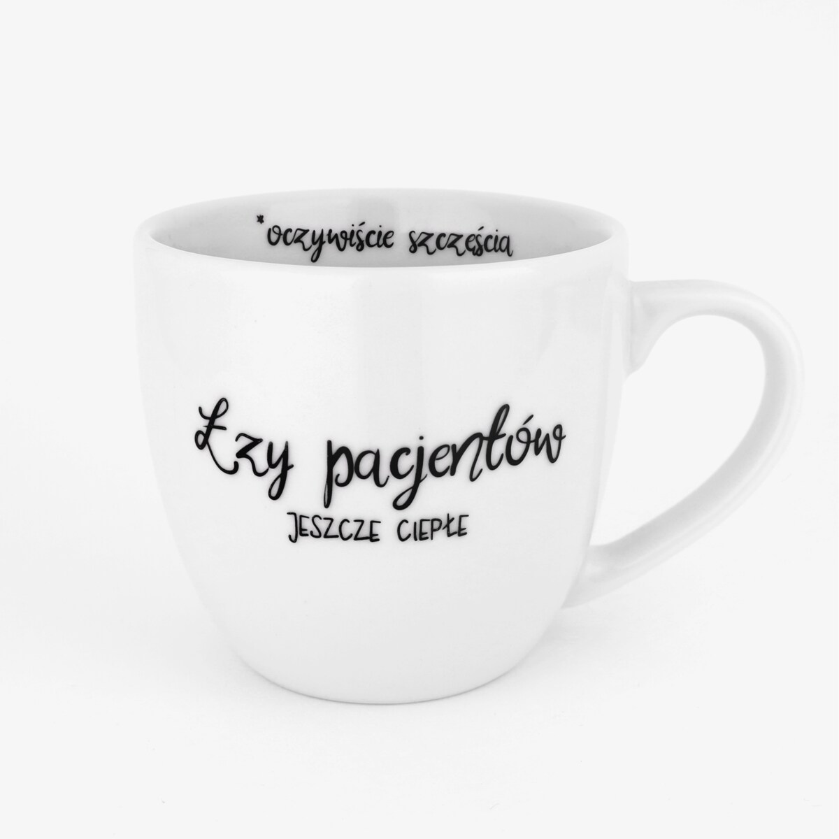 Biały Kubek Porcelanowy 300 ml - Napis Łzy Pacjentów dla Lekarza na Dzień Lekarza