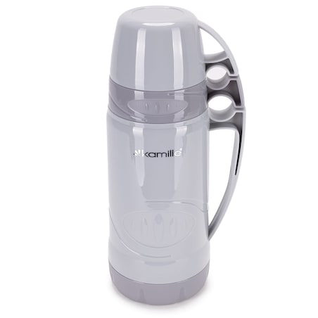 Termos ze szklanym wkładem uchwytem i kubeczkami 600ml KAMILLE