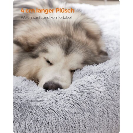 Puszyste legowisko dla psa w kształcie pączka, Ombre szary, Dł. 140 x szer. 140 x wys. 20 cm