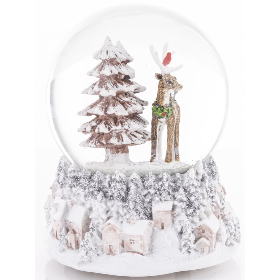 Szklana kula śnieżna z pozytywką 13,5x11x11 cm RENNA NELLA FORESTA