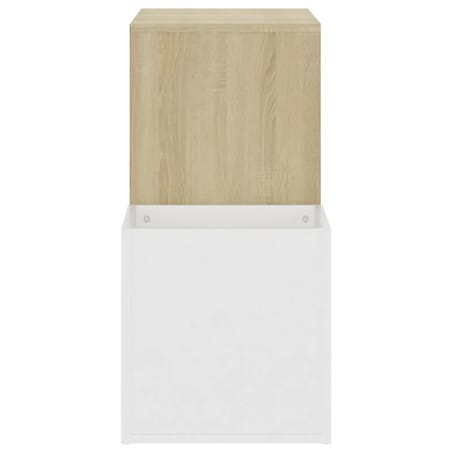 vidaXL Szafka na buty, kolor biel i dąb sonoma, 105x35,5x70 cm