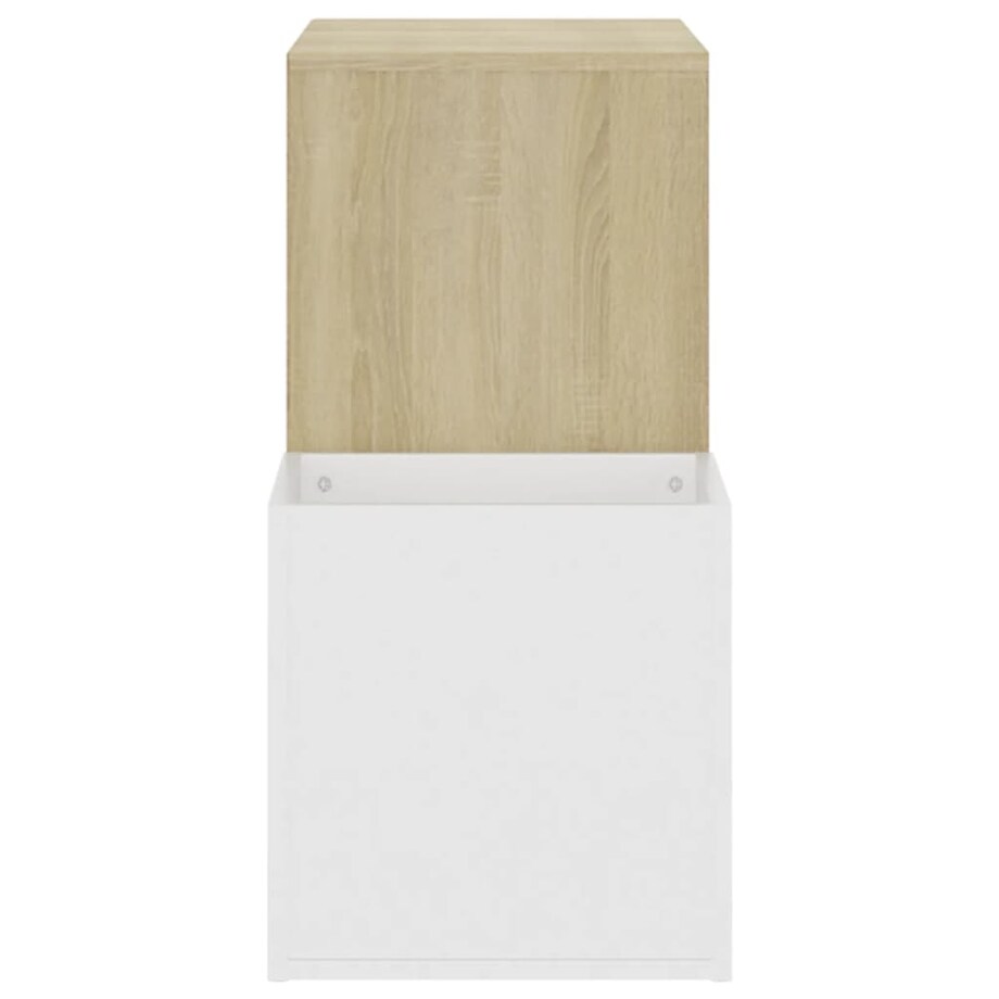 vidaXL Szafka na buty, kolor biel i dąb sonoma, 105x35,5x70 cm