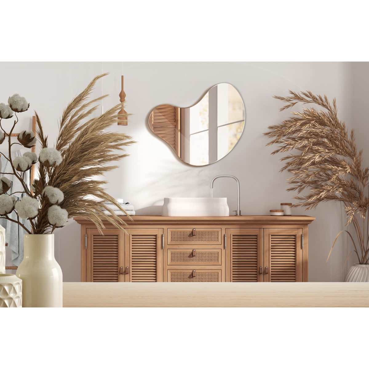 Lustro o płynnym kształcie 48,3x47,9 cm