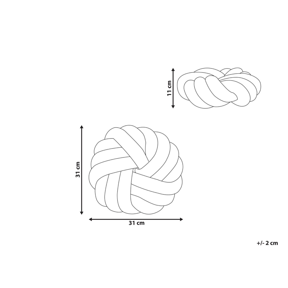 Poduszka dekoracyjna boucle supeł 31 x 31 cm szara AKOLA