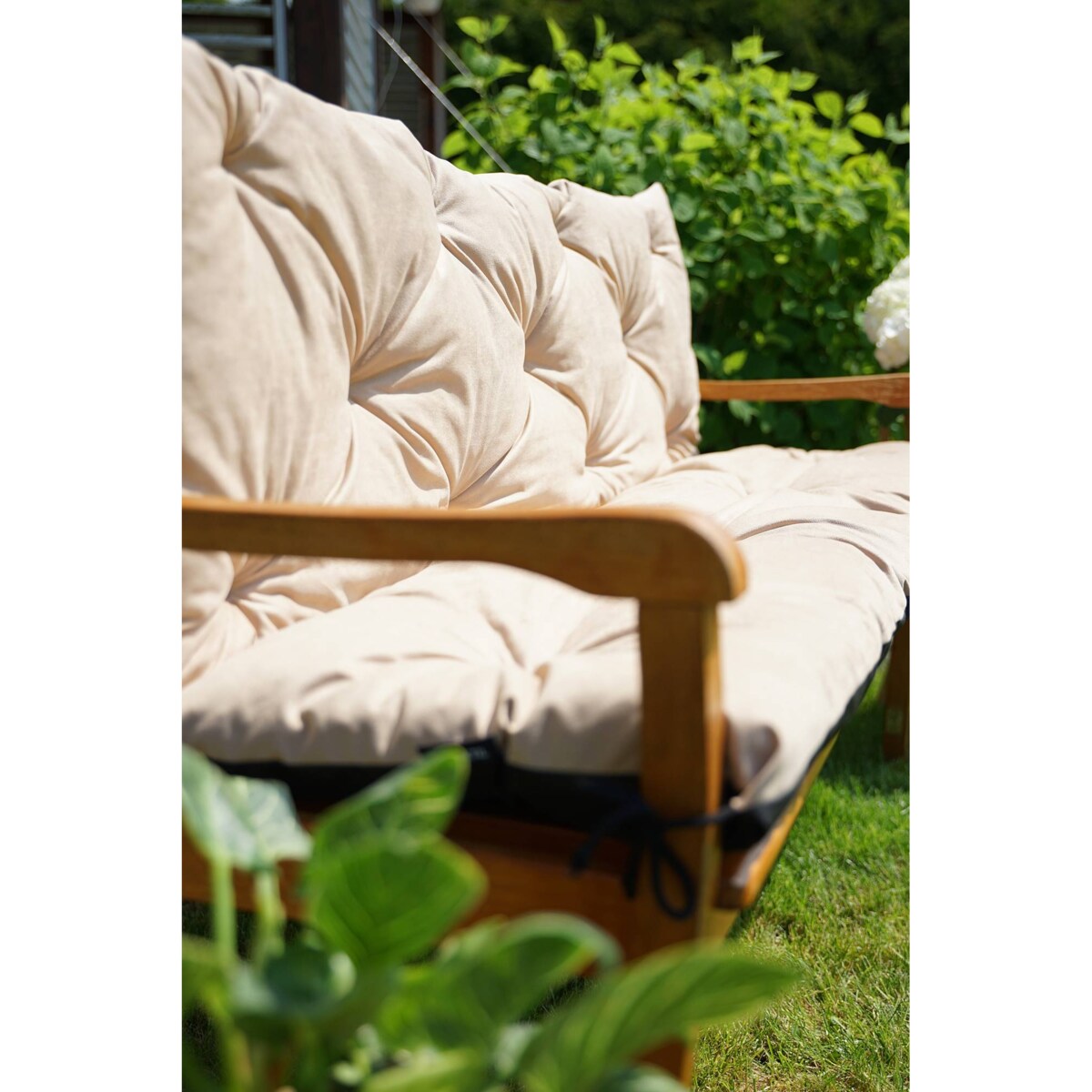 Poduszki na meble ogrodowe z oparciem, 120x60x50 cm, Beż