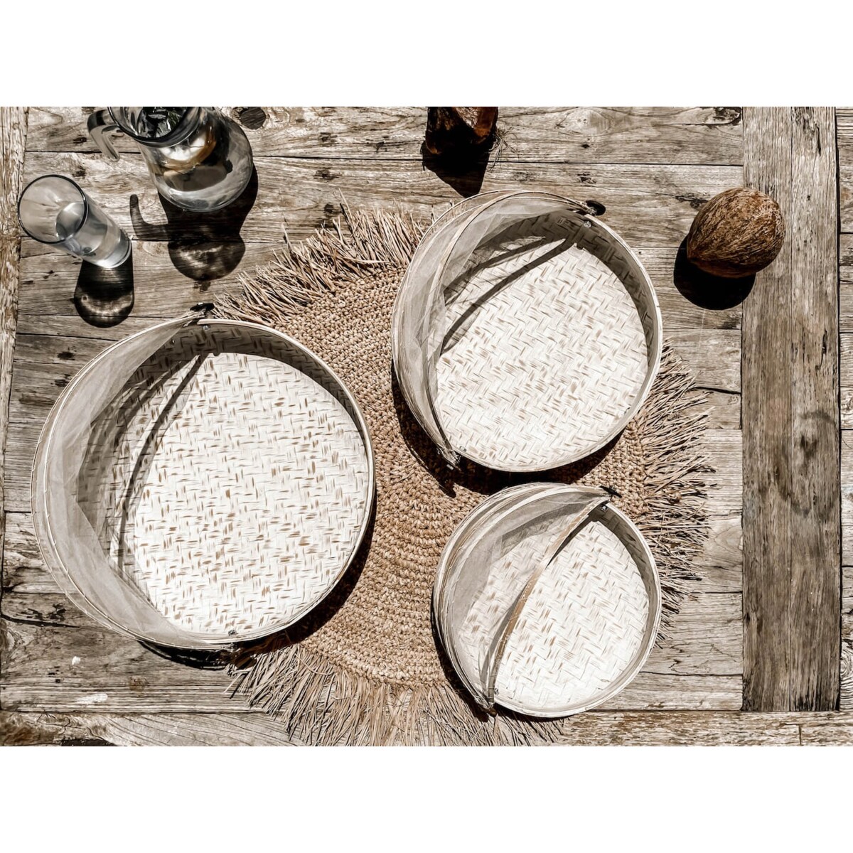 TACA BAMBUSOWA ROYAL L BIAŁA