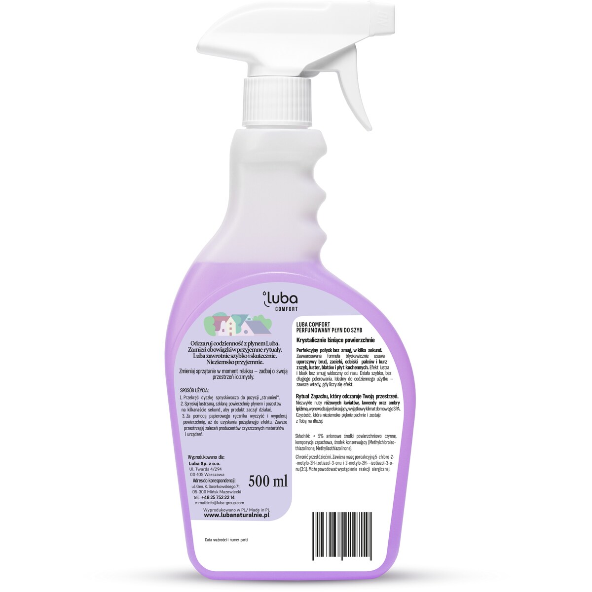 Comfort Perfumowany Płyn do szyb 500 ml Różowe Kwiaty & Amber