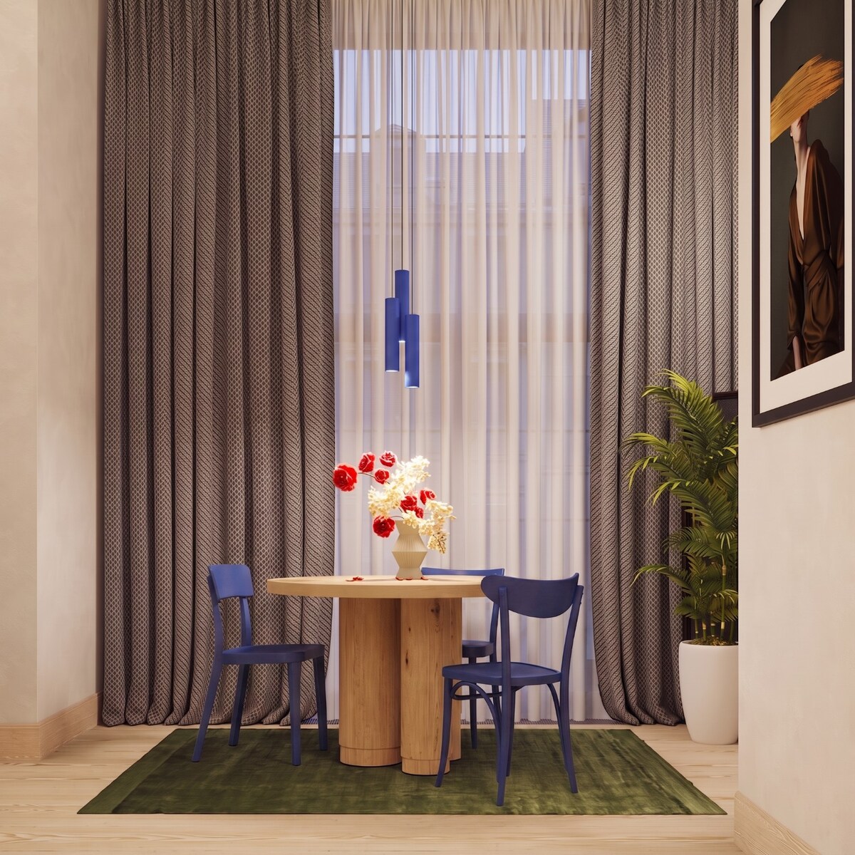 Lampa wisząca LAGOS 3L ultramaryna