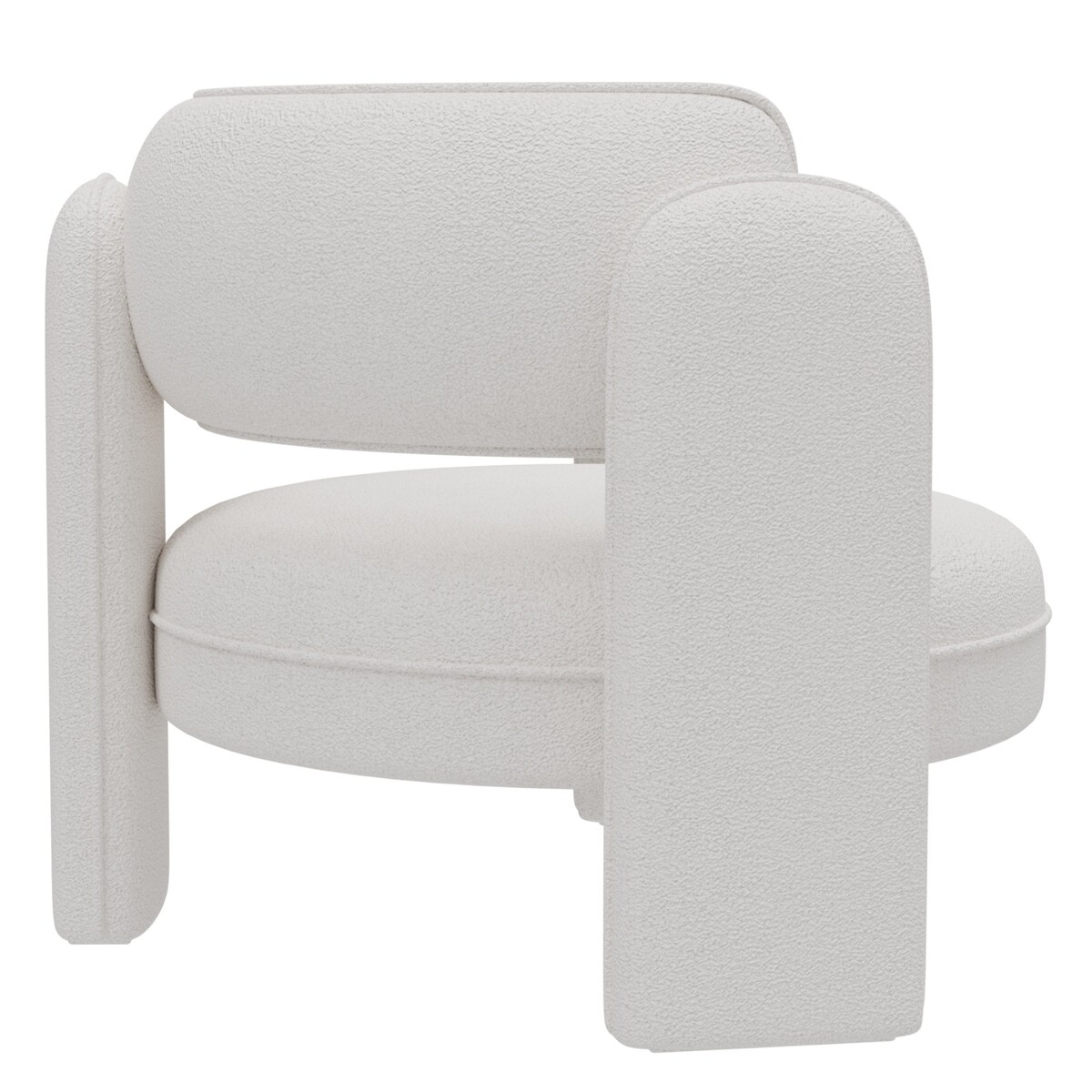 Fotel wypoczynkowy Bouclé kremowy