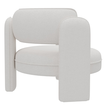 Fotel wypoczynkowy Bouclé kremowy