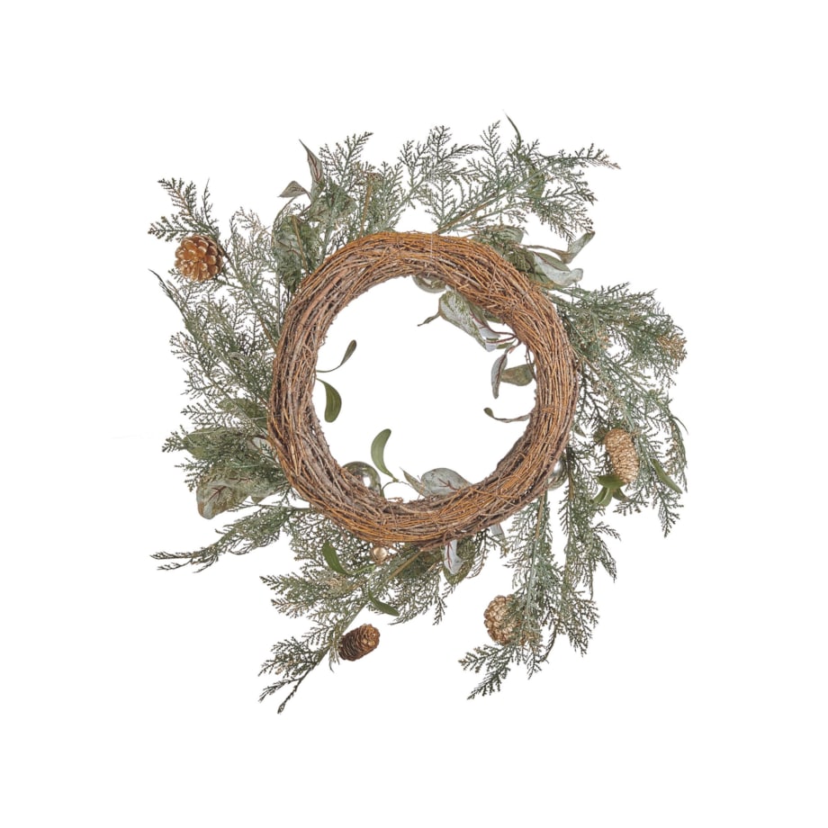 Wianek świąteczny ⌀ 45 cm zielono-złoty HOVILA