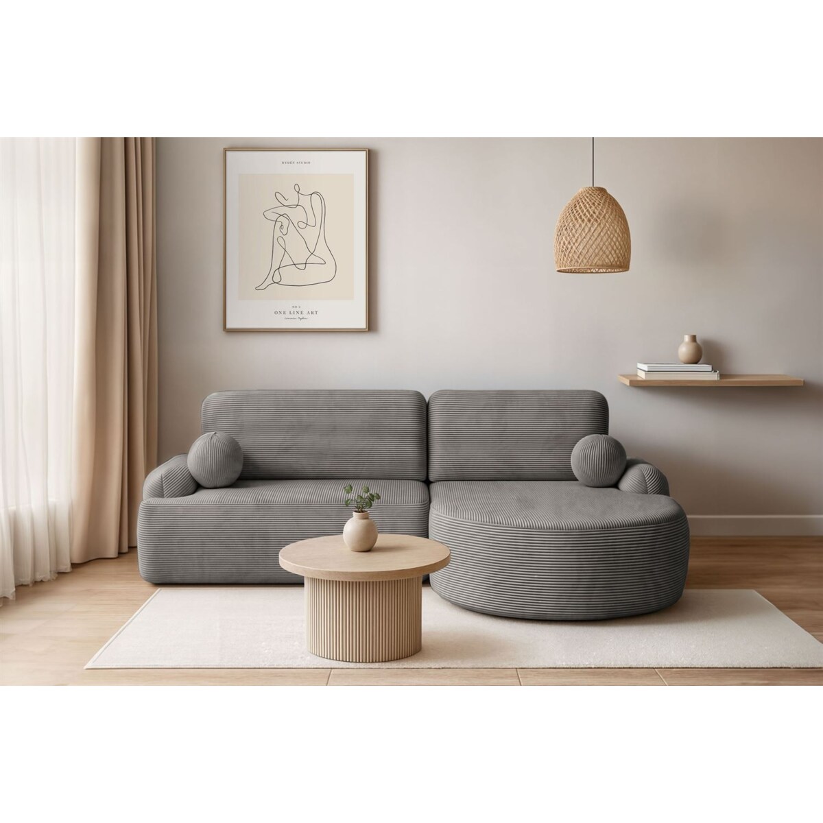 Zaokrąglony narożnik CLEO II z funkcją spania, wersja prawa, Poso 115