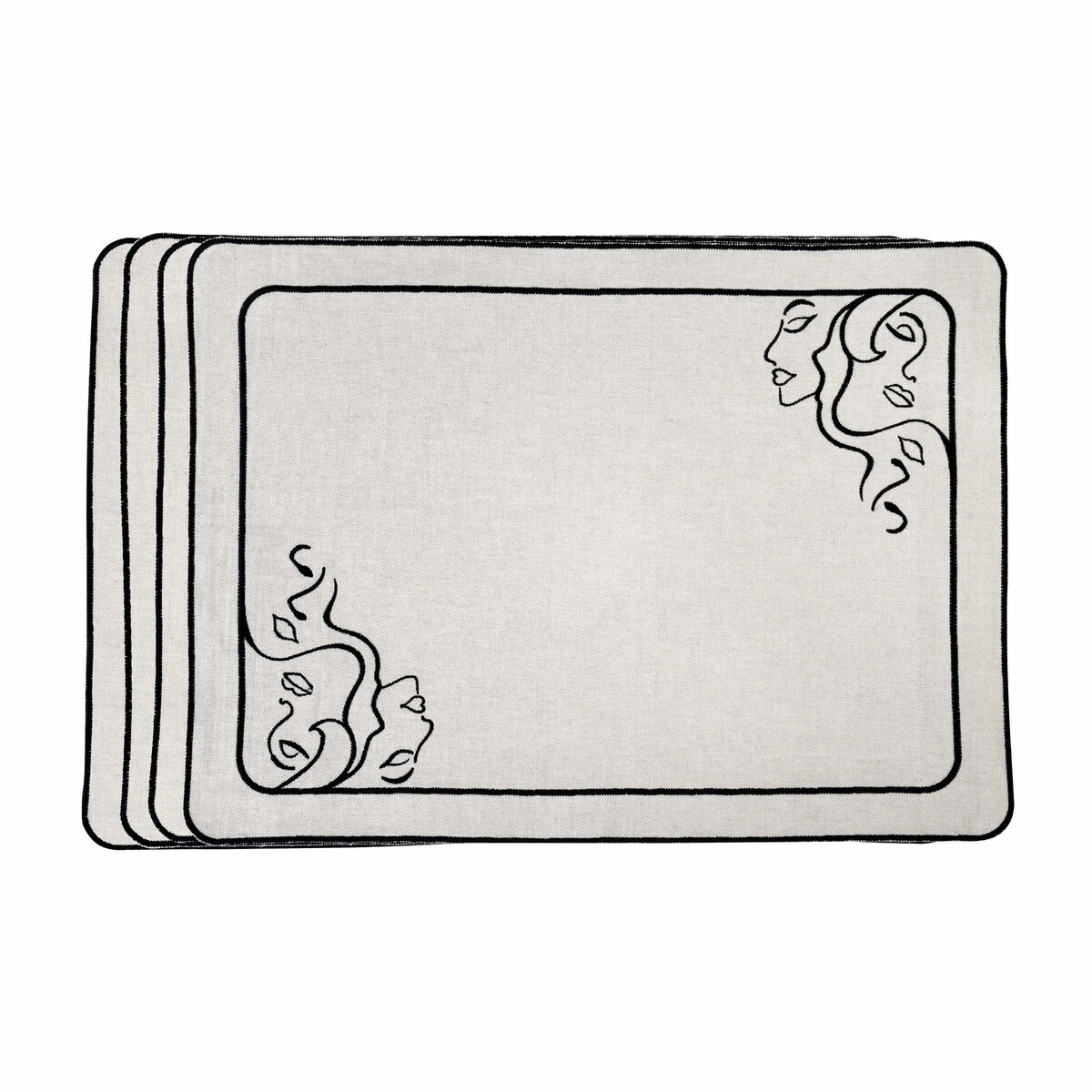 Haftowane podkładki z autorskim motywem – komplet 6 szt