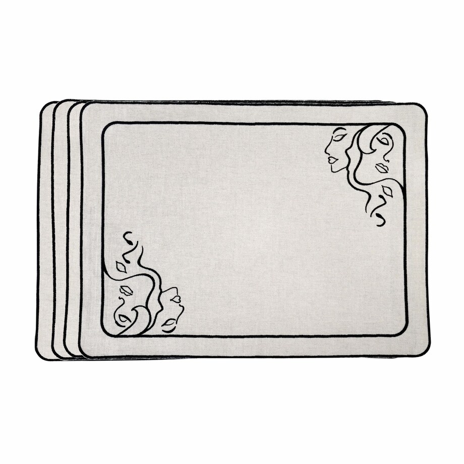 Haftowane podkładki z autorskim motywem – komplet 6 szt