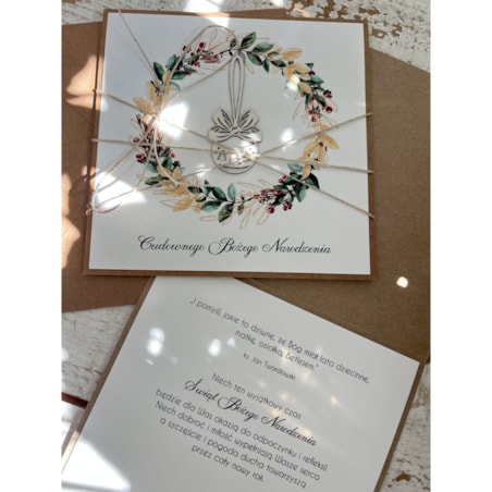 Wyjątkowa ręcznie robiona kartka świąteczna na Boże Narodzenie