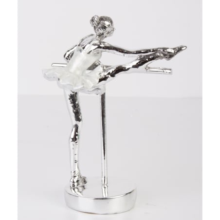 Dekoracja - baletnica 18,5x13,5x7 cm ISADORA - II srebrna z drążkiem