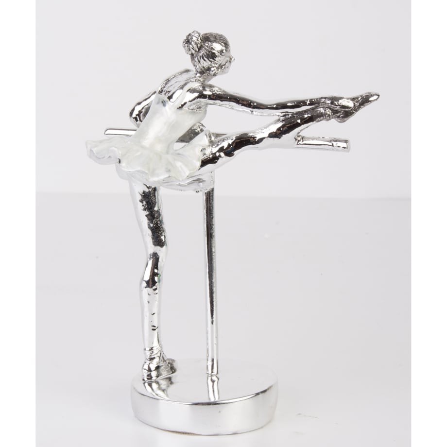 Dekoracja - baletnica 18,5x13,5x7 cm ISADORA - II srebrna z drążkiem