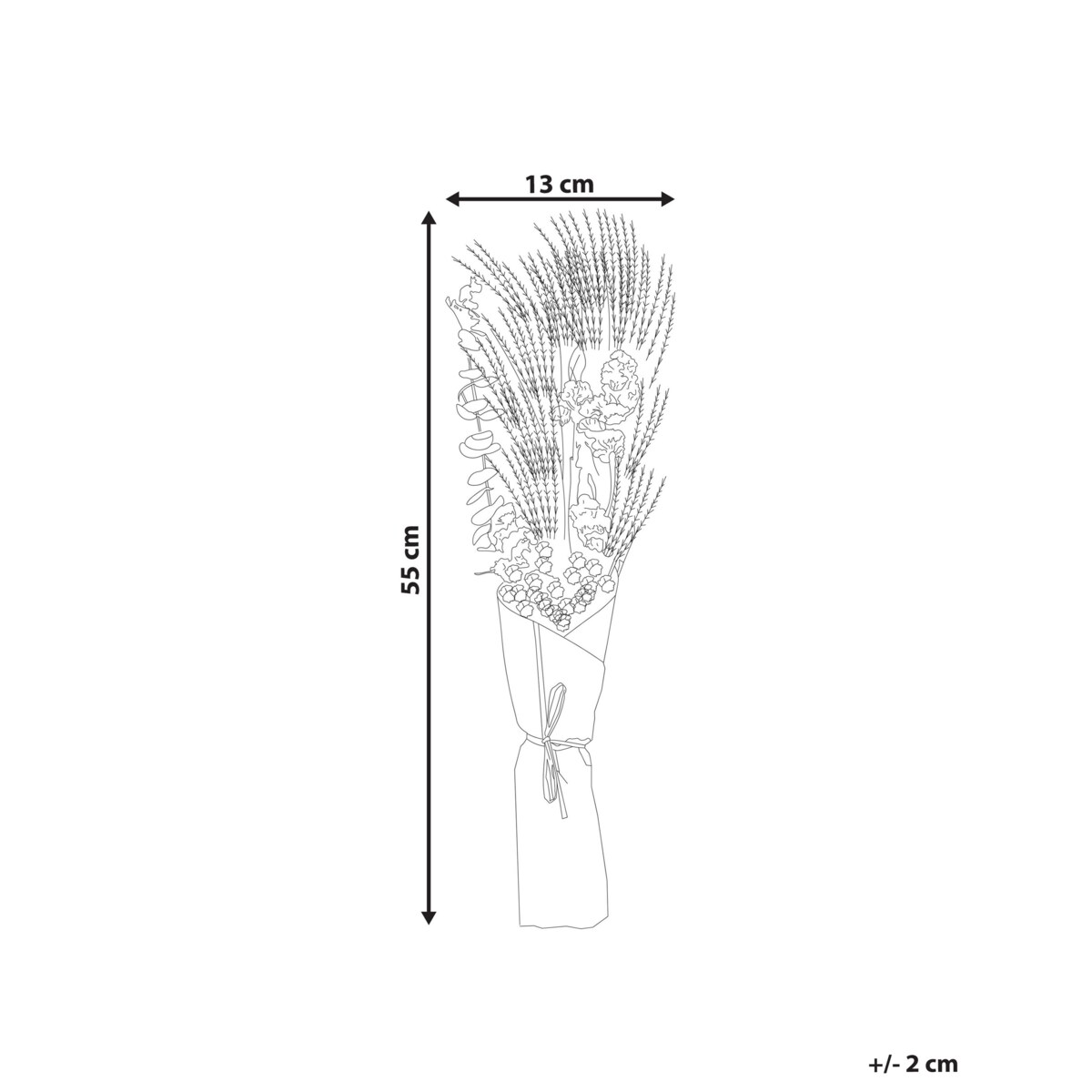 Bukiet suszonych kwiatów 55 cm różowy ARABA