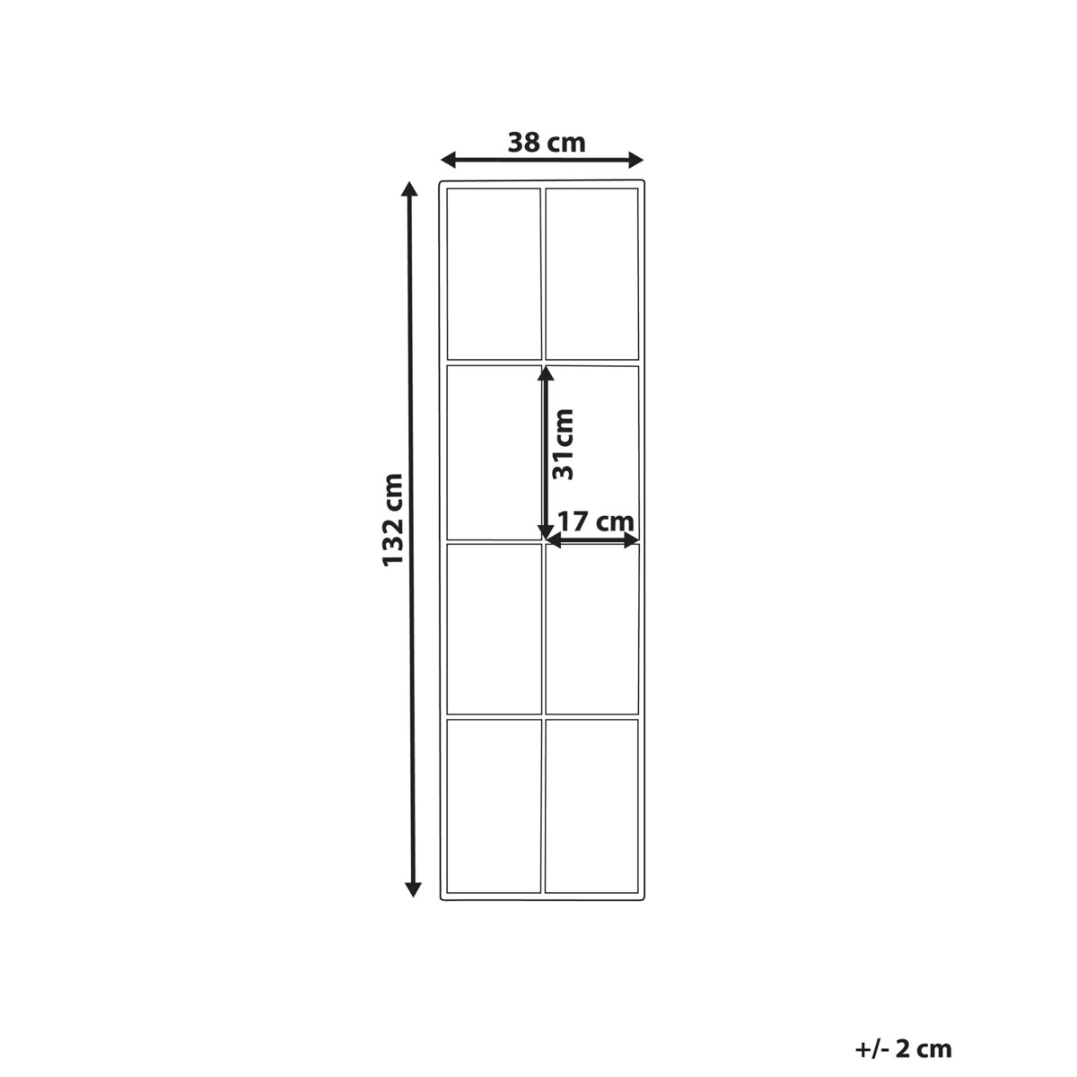 Metalowe lustro ścienne okno 38 x 132 cm czarne CAMON