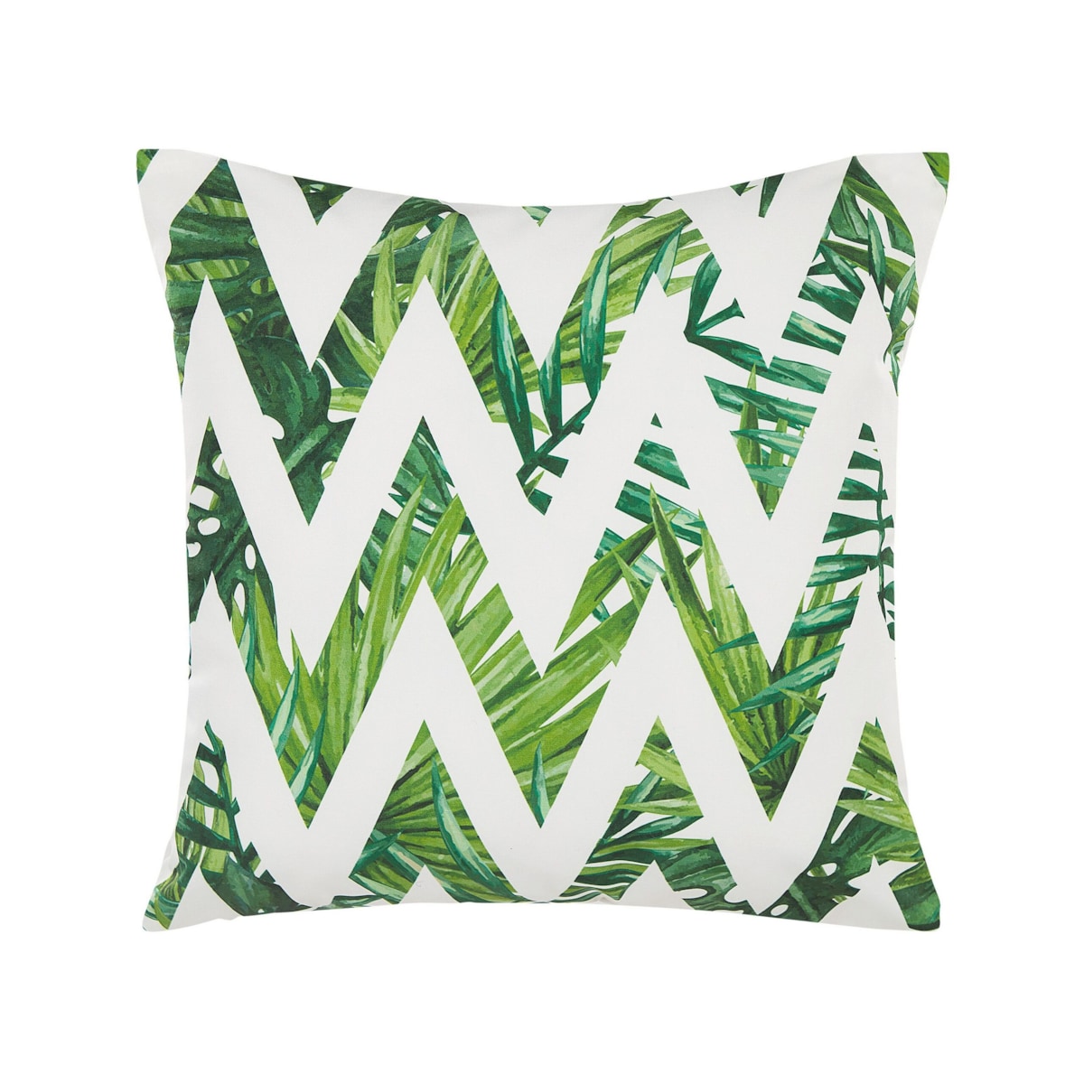 2 poduszki ogrodowe w zygzaki 45 x 45 cm białe z zielonym BRENTO