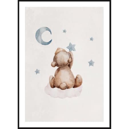 Poster Story, Plakat, Obraz - Miś Zbierający Gwiazdy, wymiary 70 x 100 cm