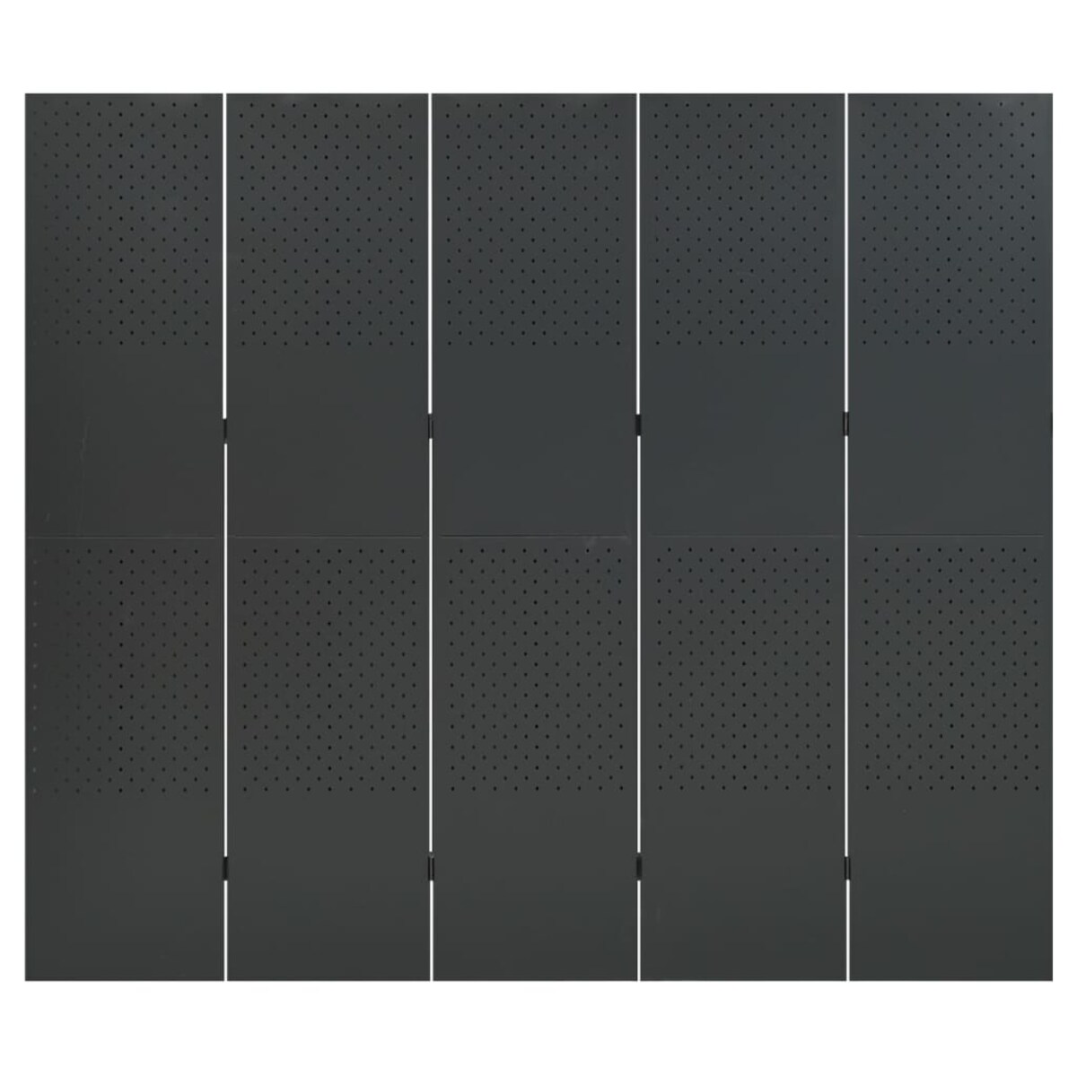 vidaXL Parawany 5-panelowe, 2 szt., antracytowe, 200x180 cm, stalowe