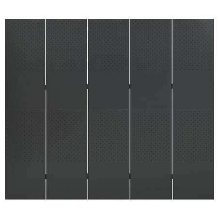 vidaXL Parawany 5-panelowe, 2 szt., antracytowe, 200x180 cm, stalowe