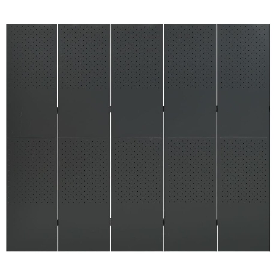 vidaXL Parawany 5-panelowe, 2 szt., antracytowe, 200x180 cm, stalowe