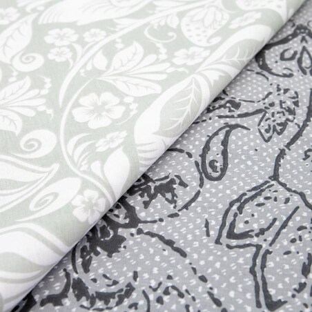 Pościel bawełniana 200x220 Cottonlove Exclusive Calina niebieska i białe kwiaty