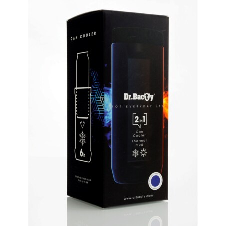 Kubek termiczny na kawę 2w1 Dr.Bacty Notus 360 ml - granatowy - Pies