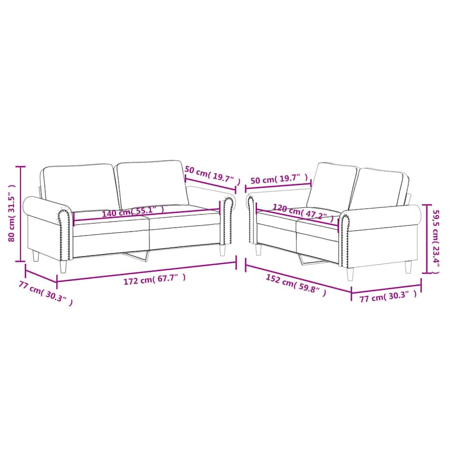 vidaXL 2-osobowa sofa z poduszkami, czarna, sztuczna skóra