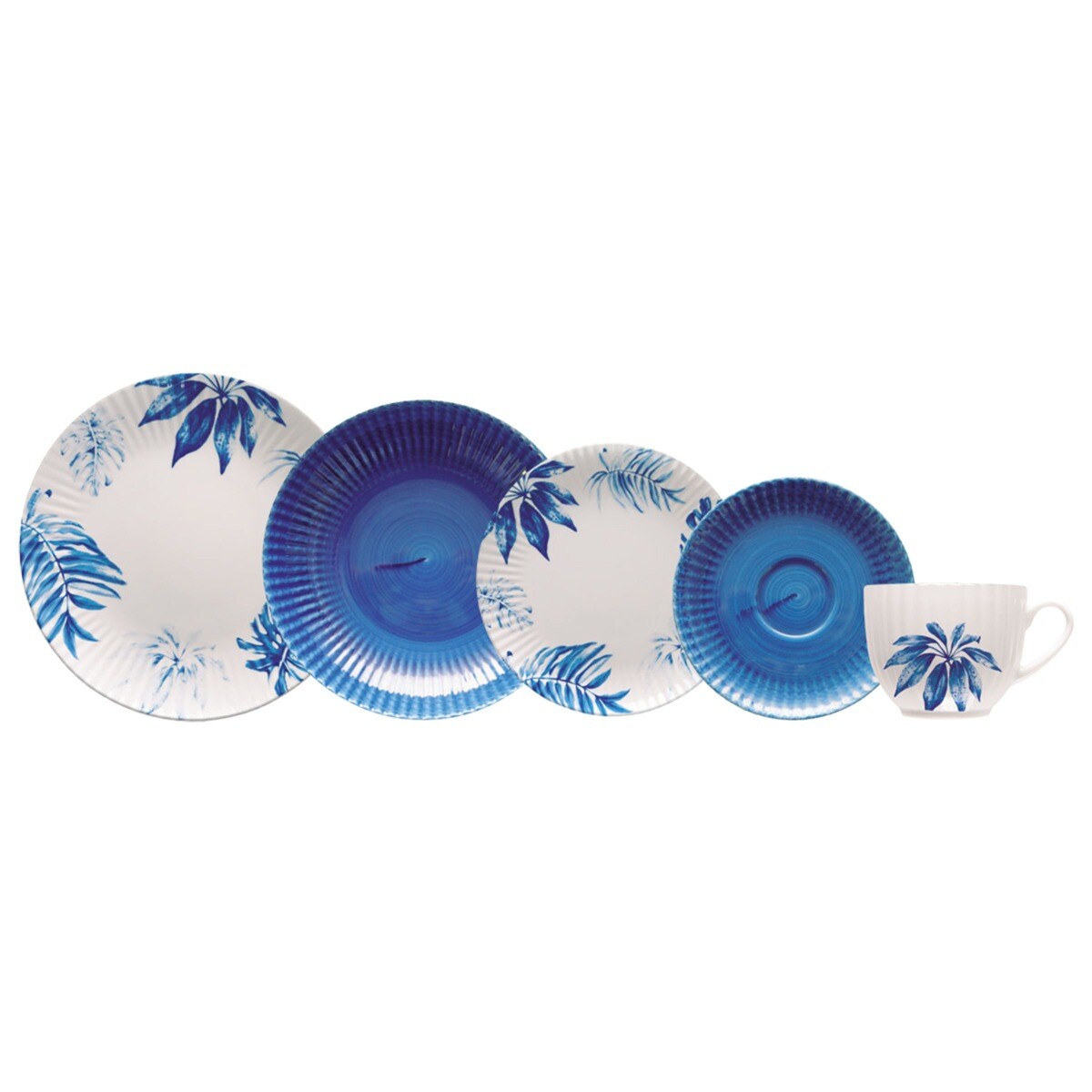 Zestaw obiadowo-kawowy dla 6 osób 30 el. Daisy Blue LB18 (7260)