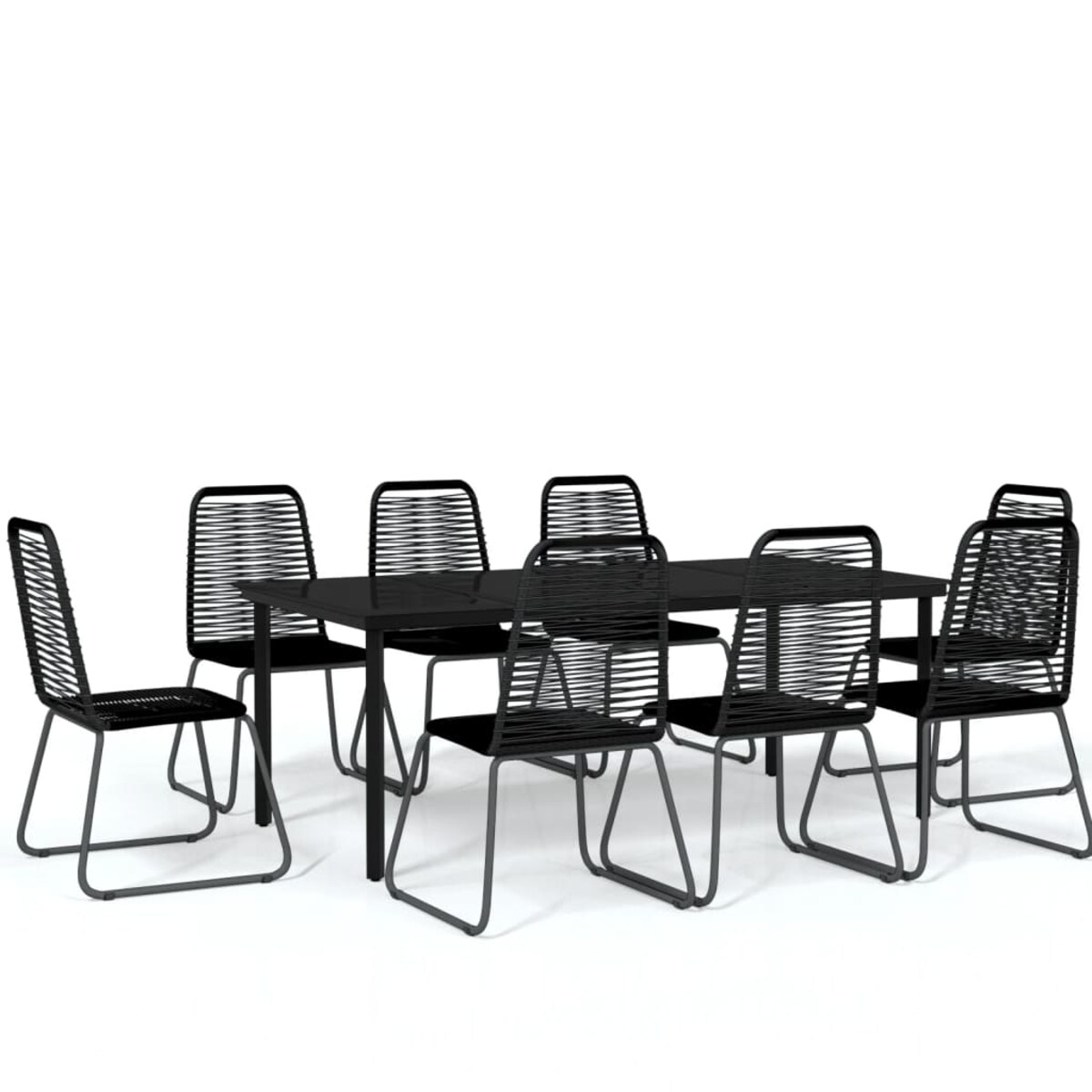 vidaXL 9-częściowy zestaw mebli ogrodowych, czarny